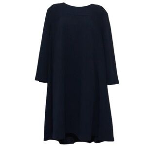 Donna Morgan dress women 4 navy blue babydoll formal 3/4 sleeves office wear